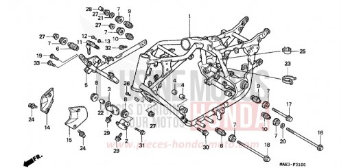 CARROSSERIE DE CHASSIS VT1100C2X de 1999